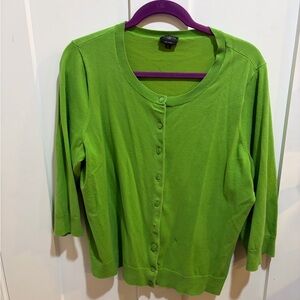 Talbots Lime Green Cardigan